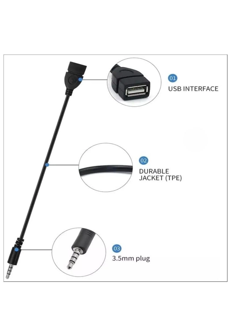 AUX to USB Adapter - 3.5mm Male USB 2.0 Female