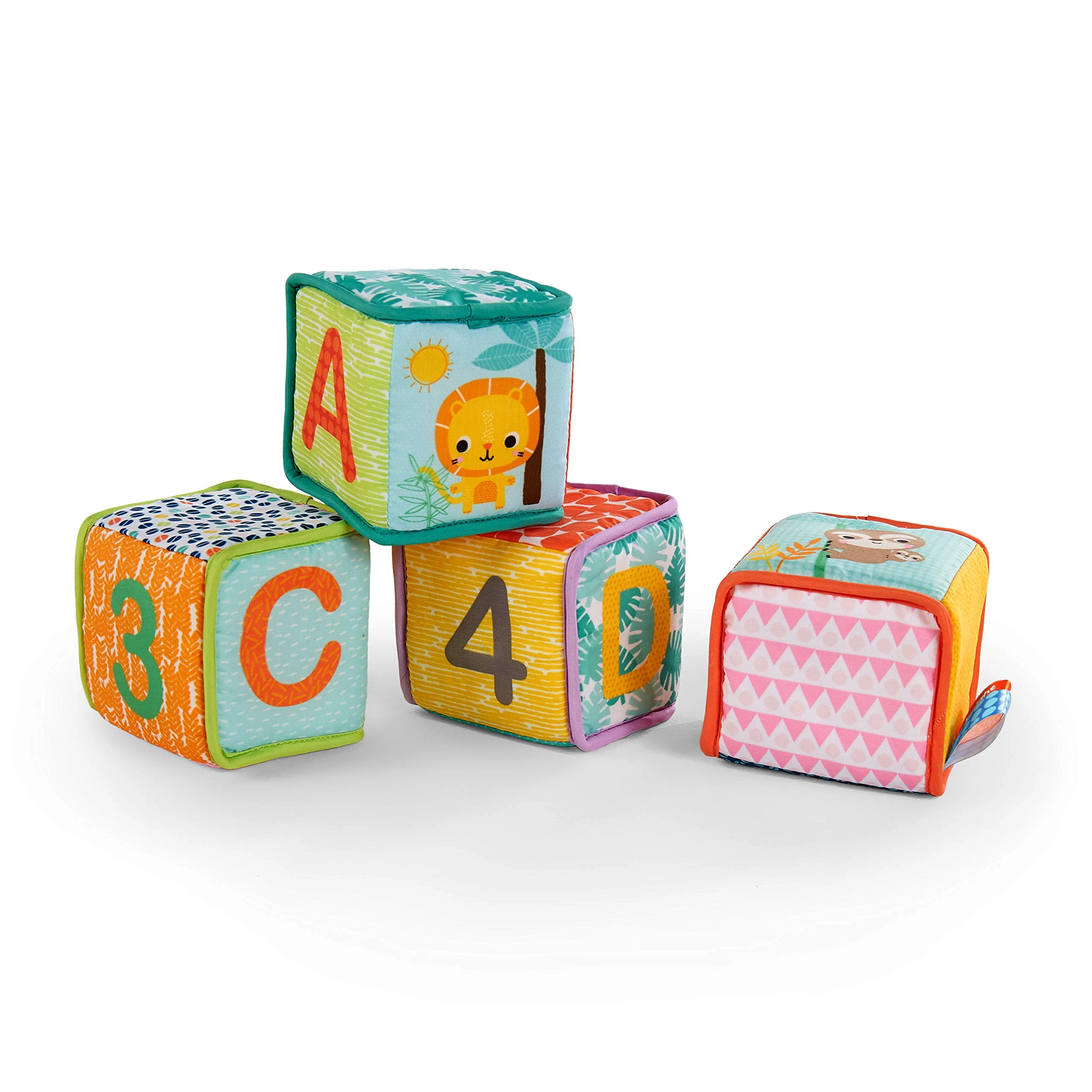 Bright Starts Grab & Stack Blocks - 3 months+ 4 pieces