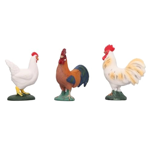 Simulated Farm Chicken Figurines - Soft Plastic