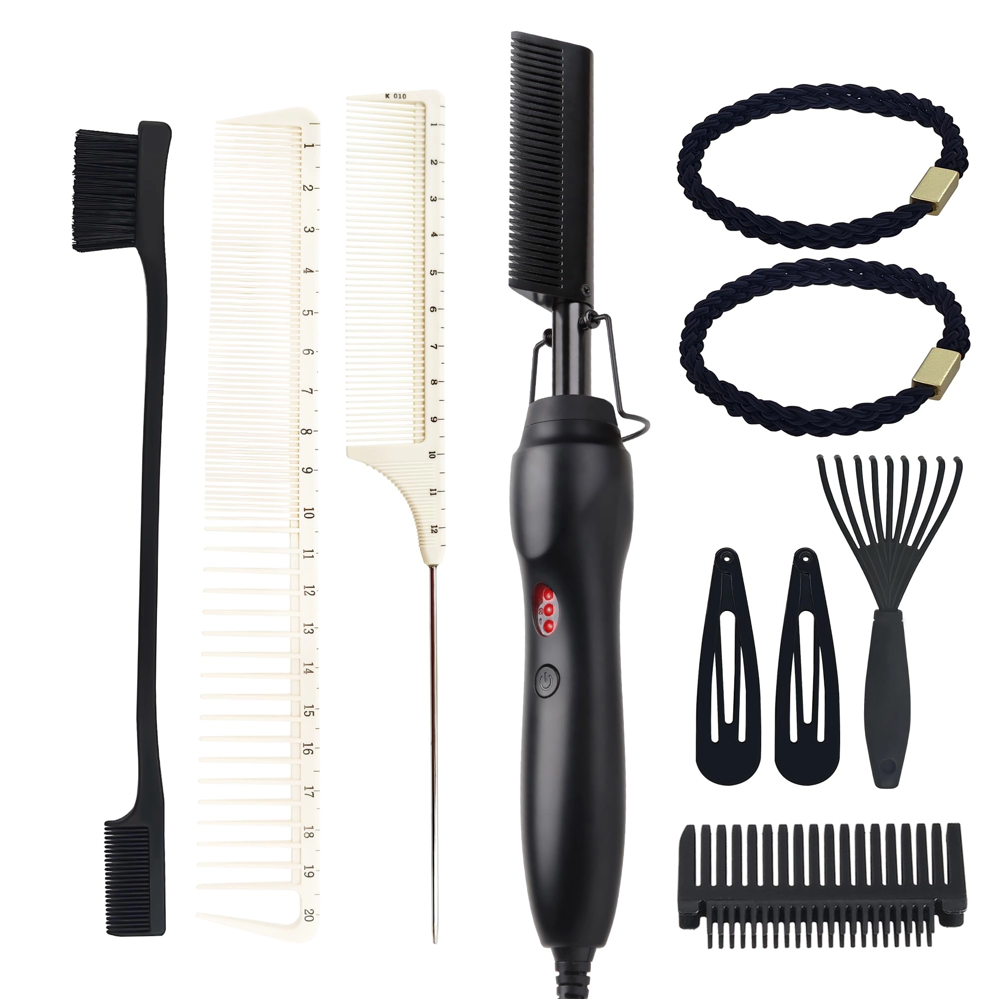 Electric Hot Comb - 12 Inch Multicolored Anti-Scald