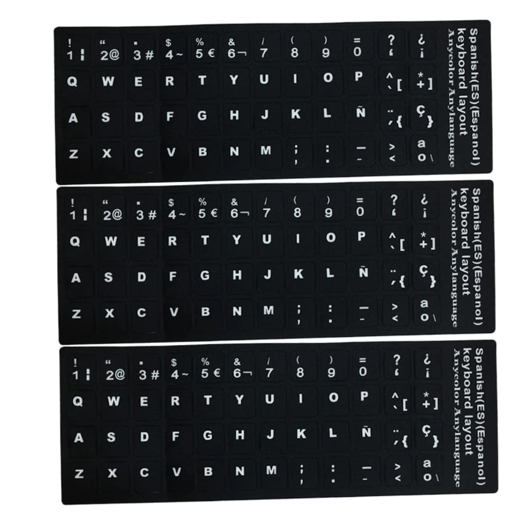 TCSEH Keyboard Sticker - Black Spanish 3pcs