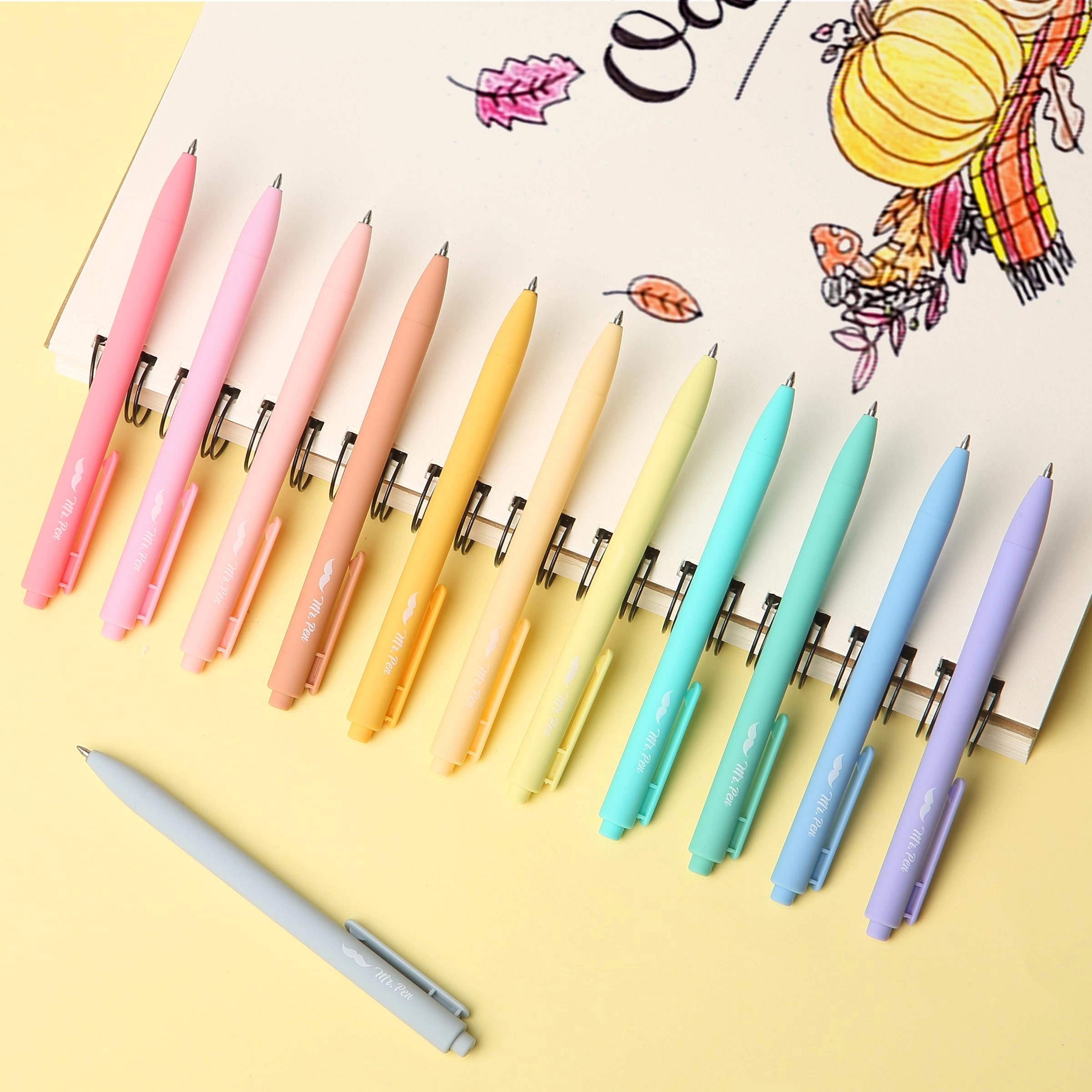 Retractable Gel Pens - 12 Pack 0.7mm