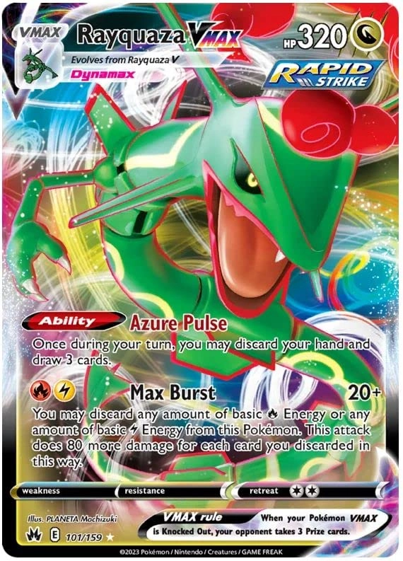 Pokémon Pokemon Rayquaza VMAX 101/159 - English + Toploader - 1pcs