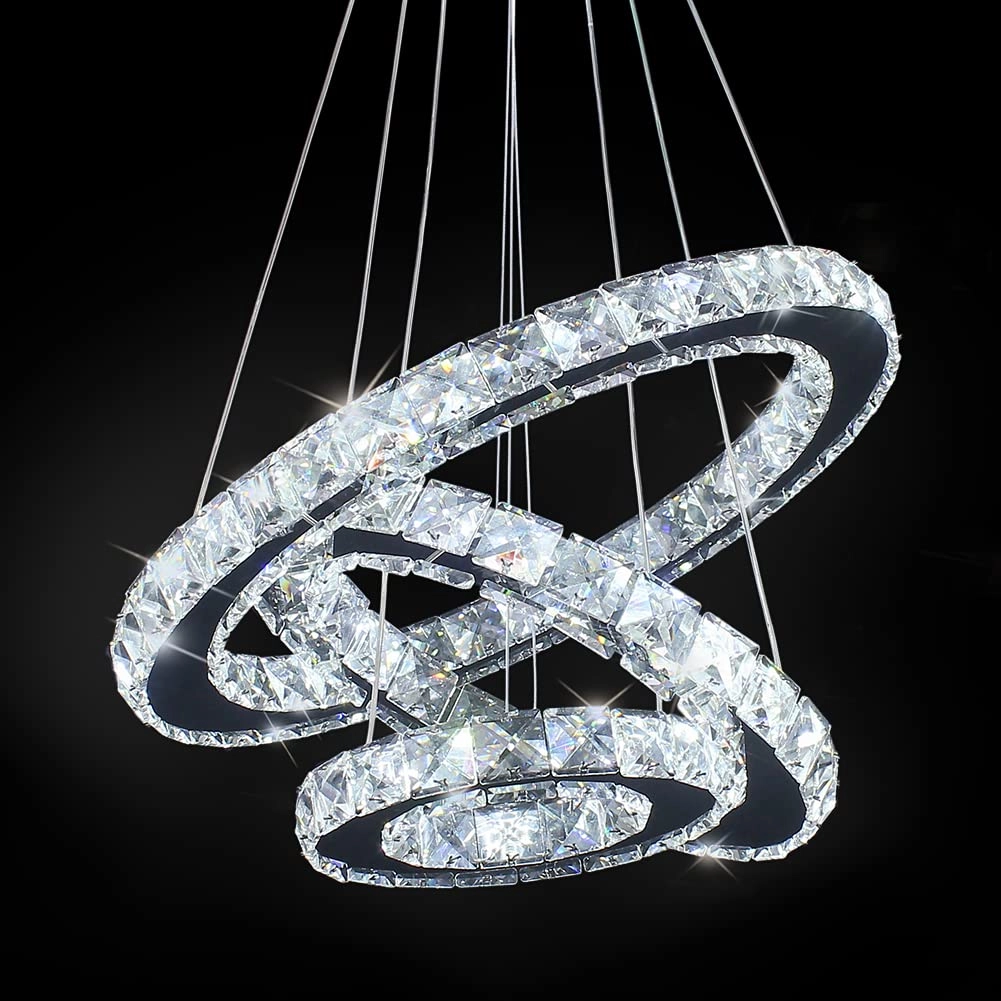 Crystal Ring Chandelier - Cool White (6000K-6500K)