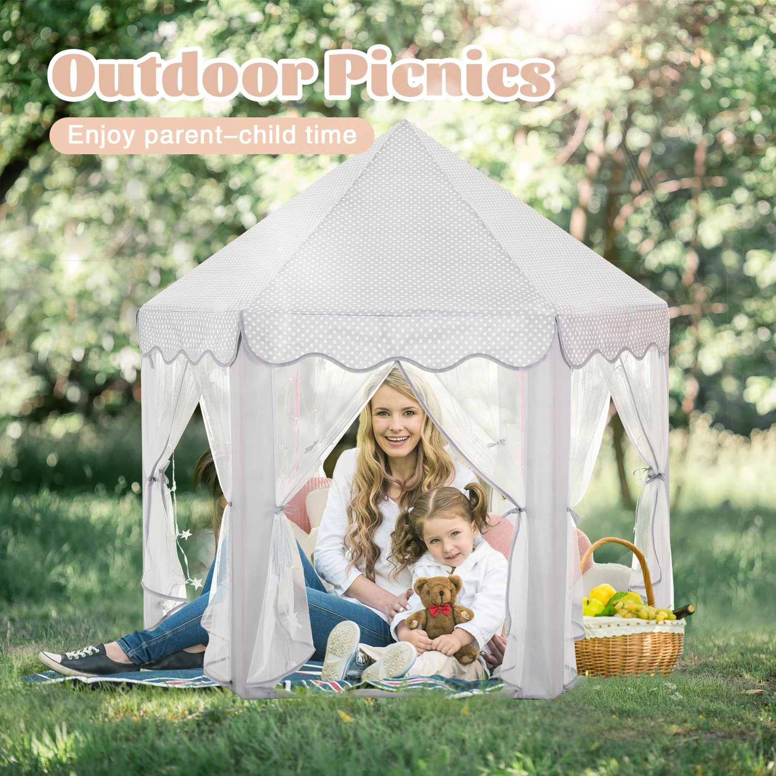 Princess Castle Tent - 52 inches x 48 inches x 52 inches Pink