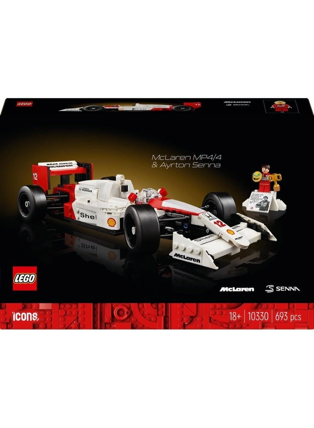 Icons McLaren Model Car MP4/4 & Ayrton Senna (10330)