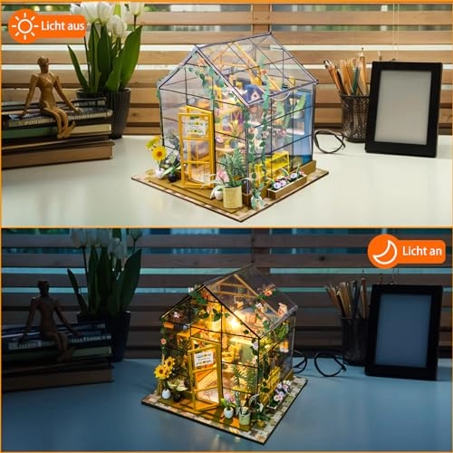 Miniature House - LED Lamp Wood