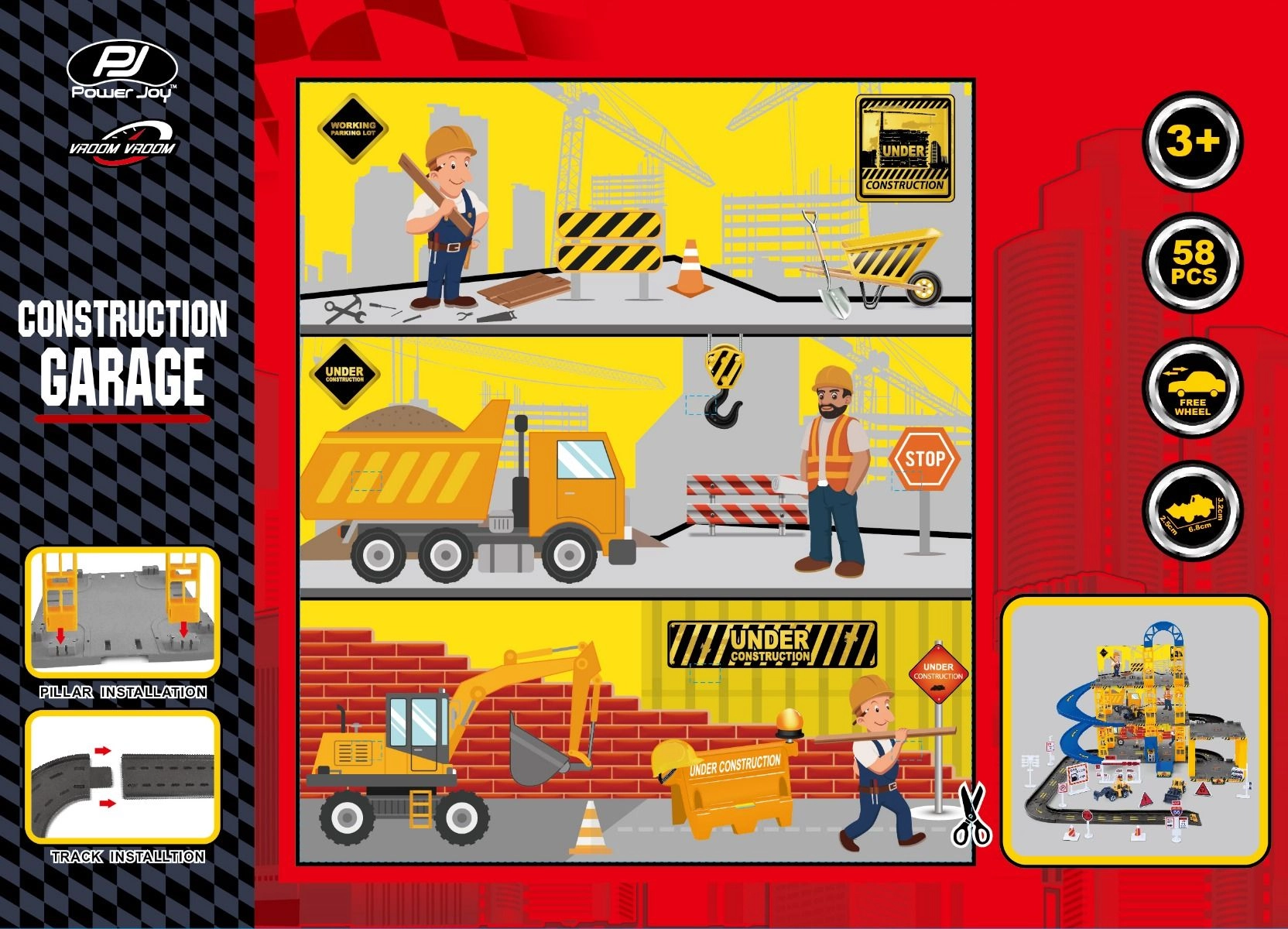 Vroom Vroom Construction Garage - 58 pcs Set