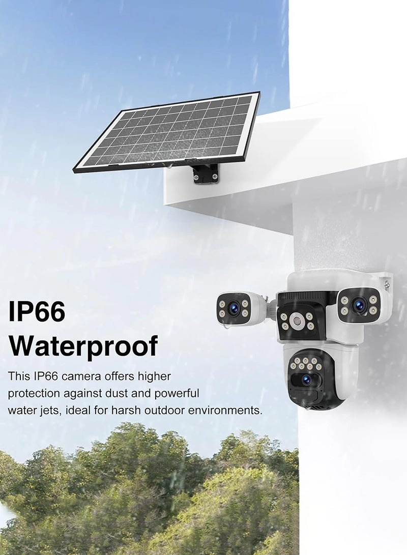 Triple Lens SIM PTZ Security Camera 2K