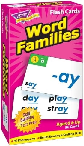Trend Enterprises Word Families Skill Drill Flash Cards - Ages 6 to 8' 96 pieces