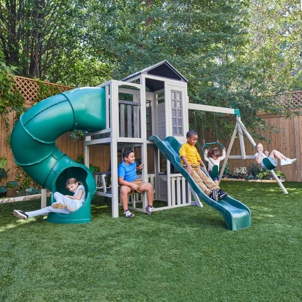 Boulder Bluff - 2-In-1 Wooden Swing Set