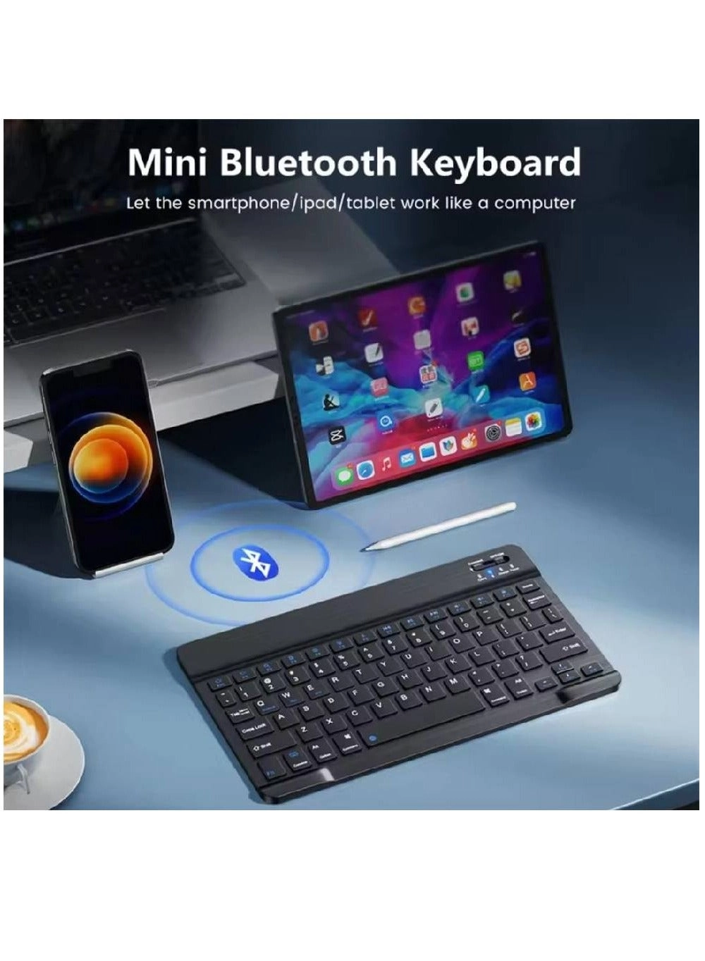 10-Inch Ultrathin Wireless Bluetooth Keyboard - Wireless