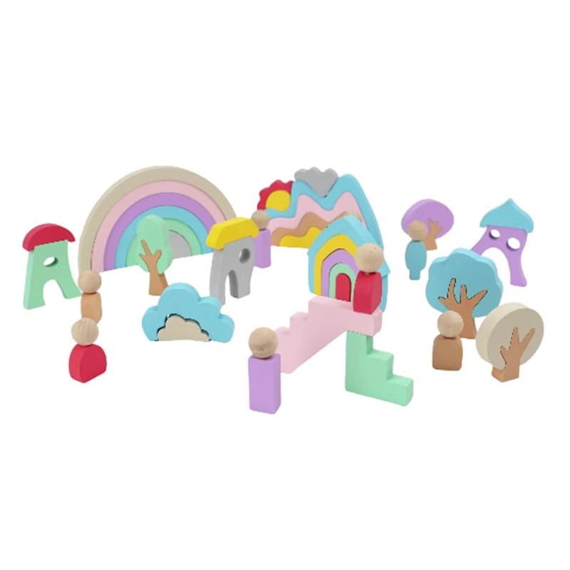 Wooden Rainbow Geometric Puzzle - 18 months - 3 years