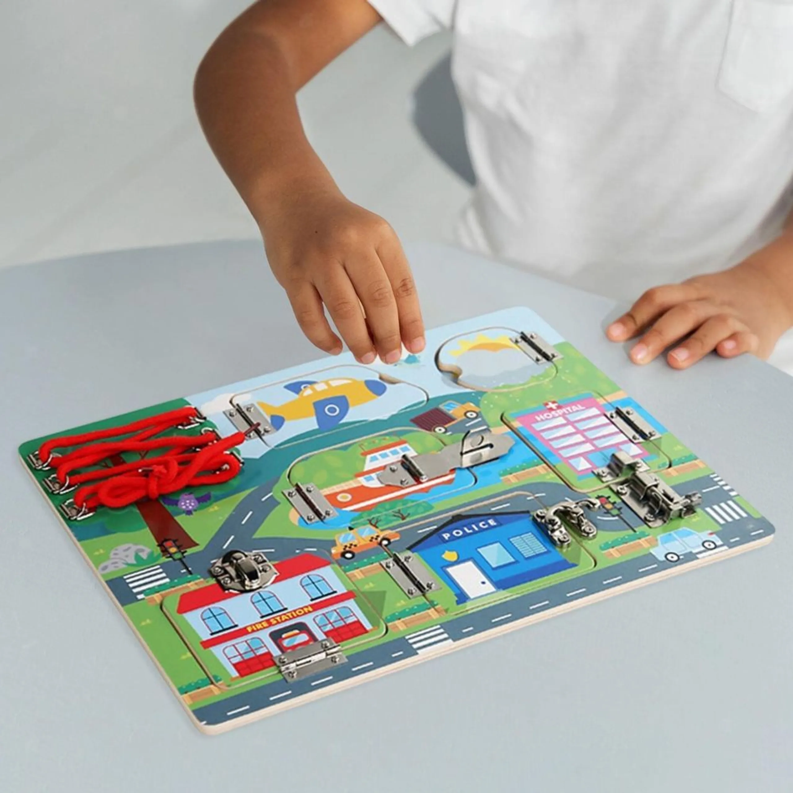 Kids Wooden Lock And Latches Busy Board - 3 +