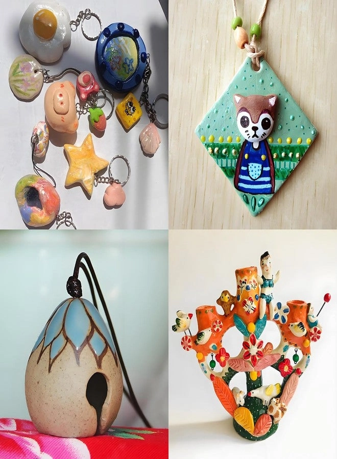 Oven Bake Polymer Clay - 4.4Lbs White Non Toxic + Pottery Tools + Paint Brushes