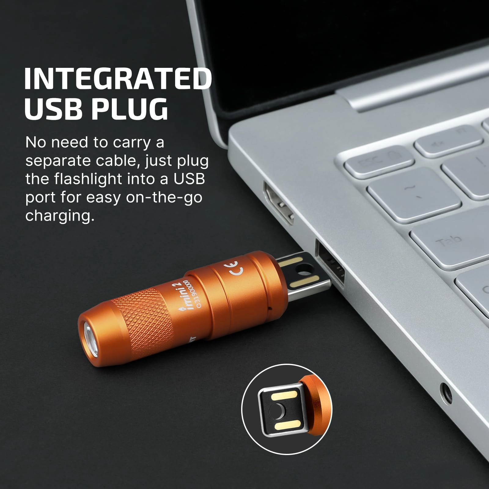 IMINI 2 Keychain Flashlight Rechargeable (50lm)