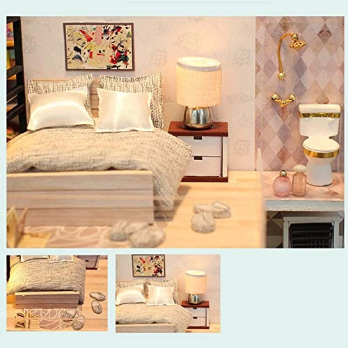 DIY Miniature Dollhouse Kit - Wooden 29 x 20.7 x 22 cm LED