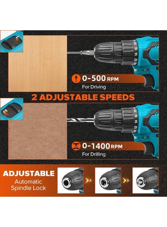 Cordless Drill Set - 1.5 Amp Hours