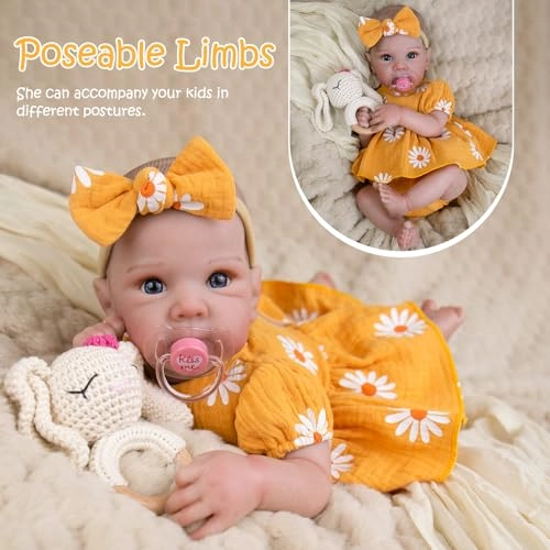 Reborn Baby Doll - 20-inch Vinyl Soft Cloth Body Girl Ages 3+