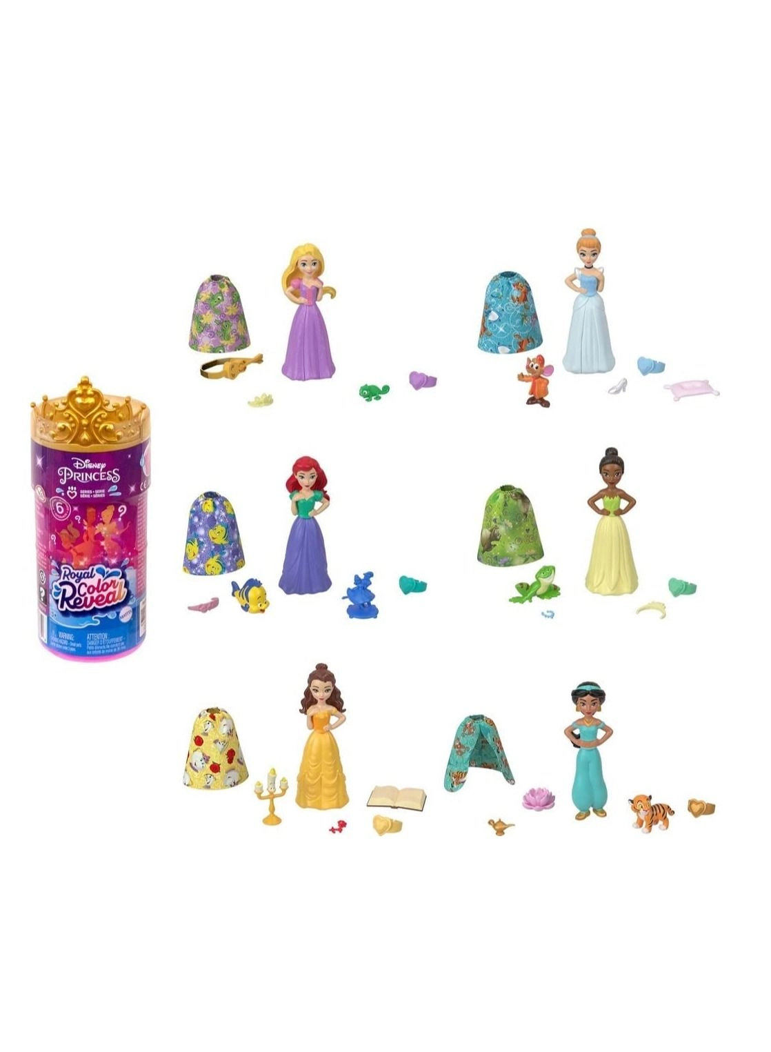 Royal Color Reveal Doll - 6 Surprises Character Figure Ages 36+