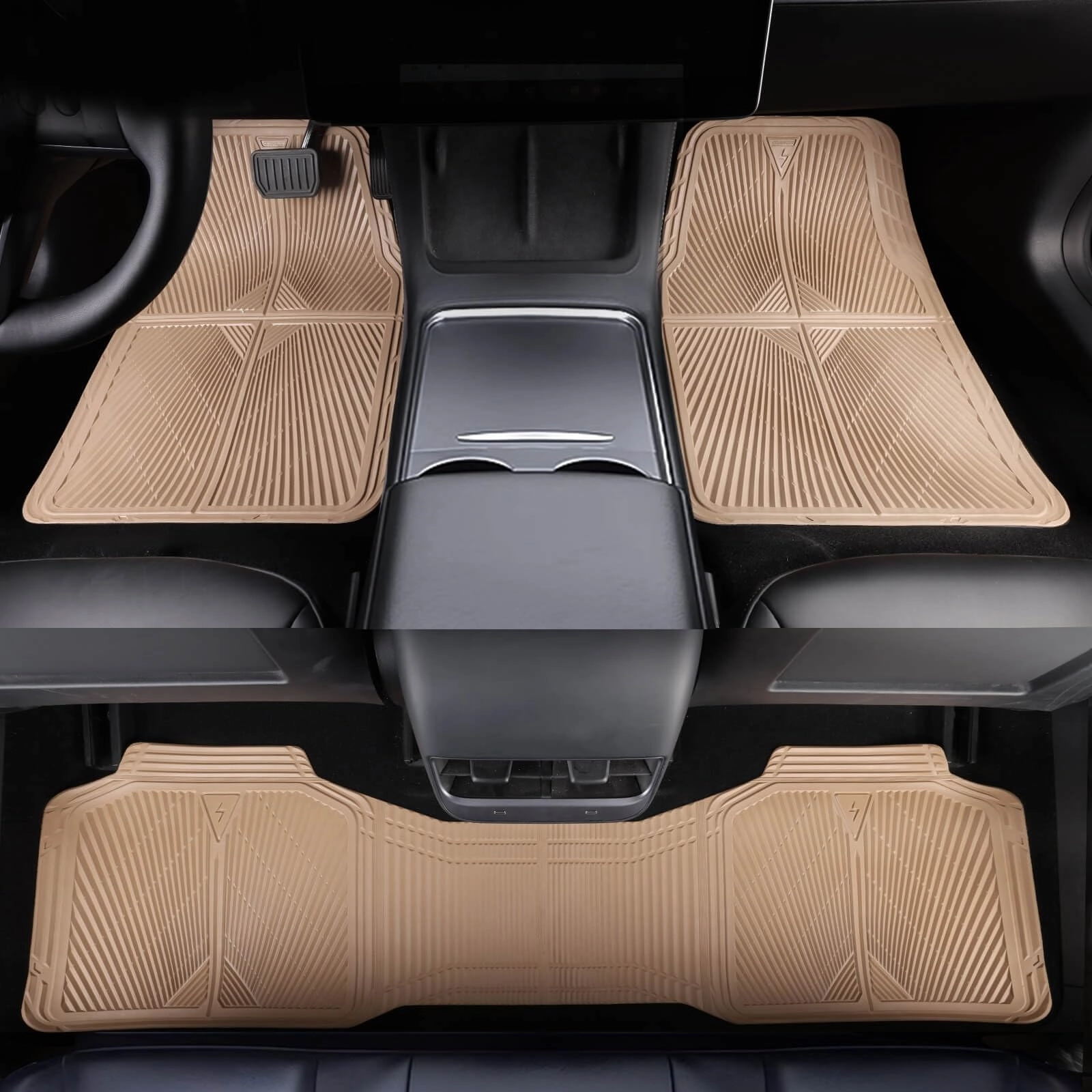 Rubber Floor Mats & Cargo Liner - Gray Universal Fit 5-Piece