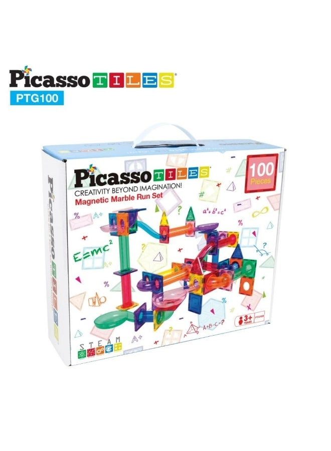 PicassoTiles Magnetic Marble Run - 3+ Years 100 pieces