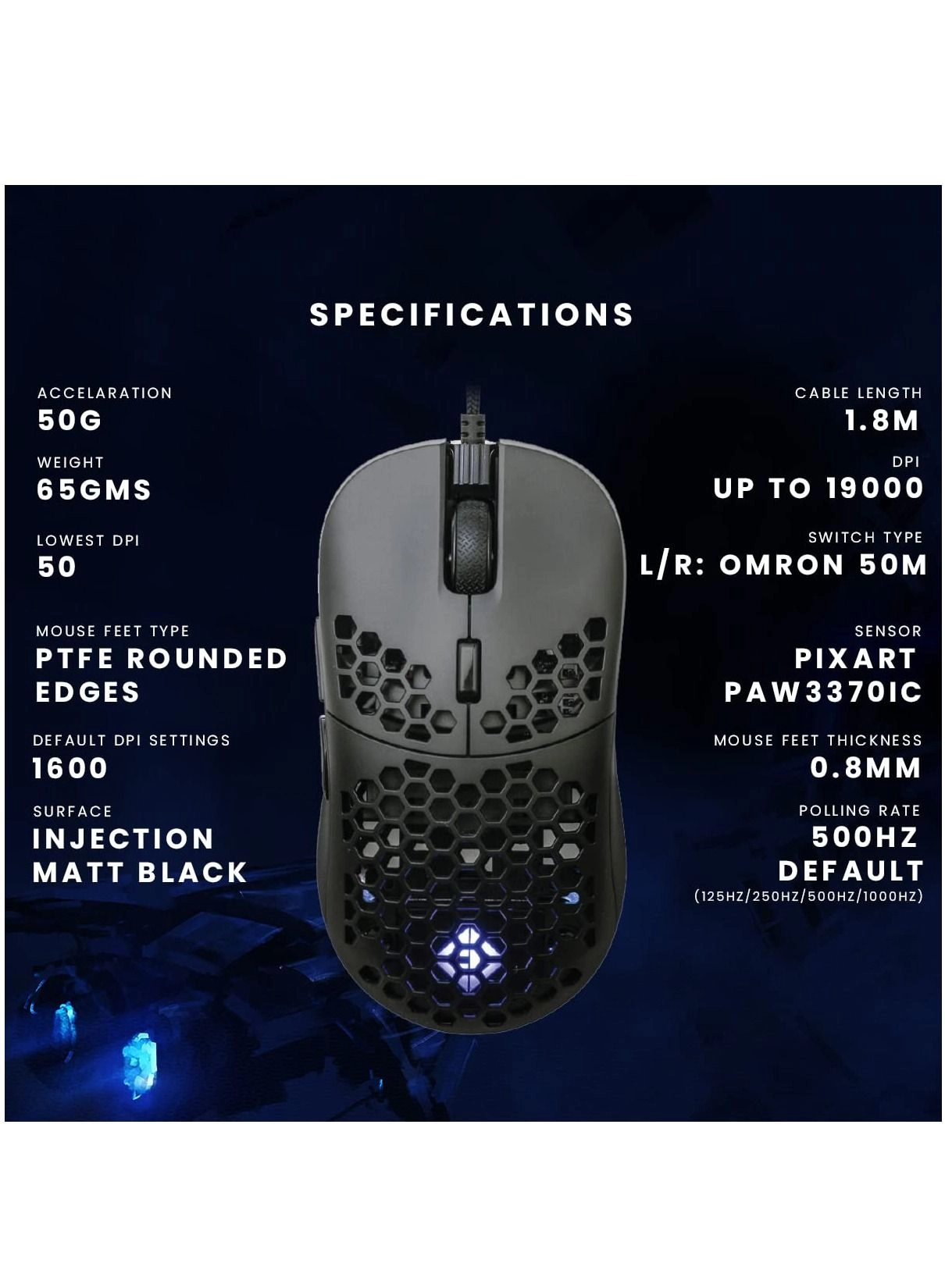 Kilonova 3370IC PRO X-Light Gaming Mouse - Wired