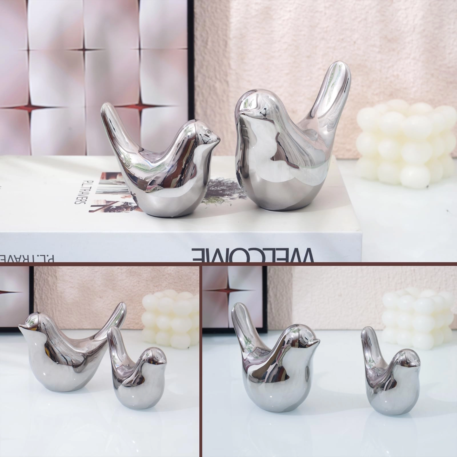 White Birds Statues - Ceramic