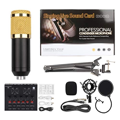 Condenser Microphone Kit - Wired Microphone Live Sound Card Voice Changer