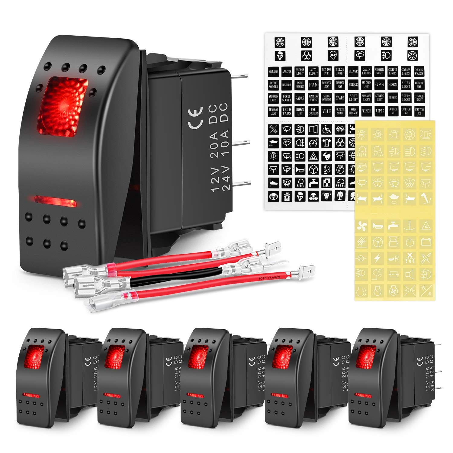 Nilight 90160F-A - 5 PIN SPST 12V/24V 6 pcs
