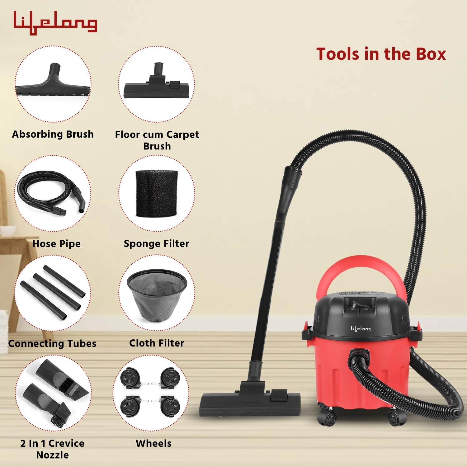 Wet Dry Vacuum Cleaner - 10 Litre 1000W 16 kPa
