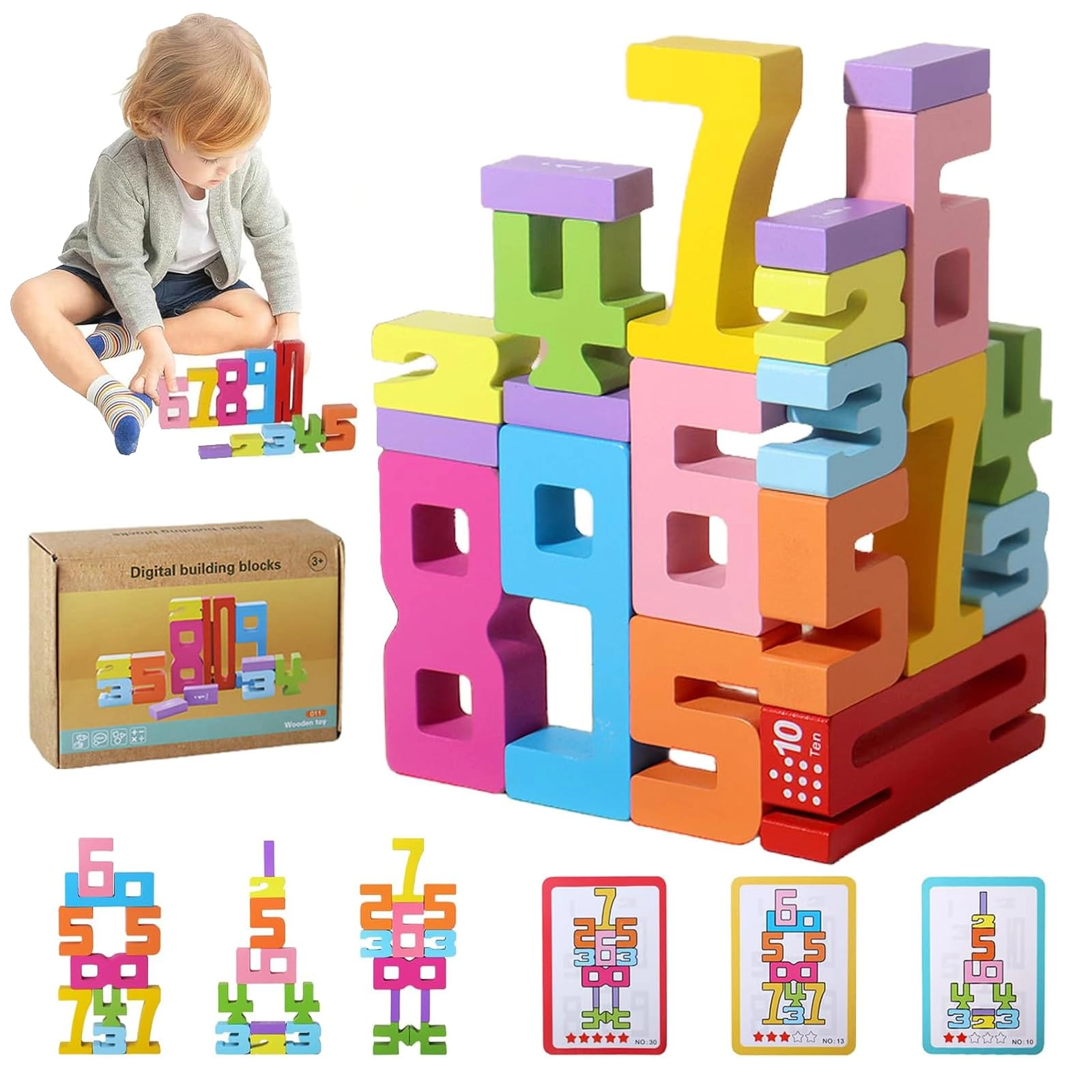YXtecd Number Building Blocks - 36 months - 5 years 35 pieces
