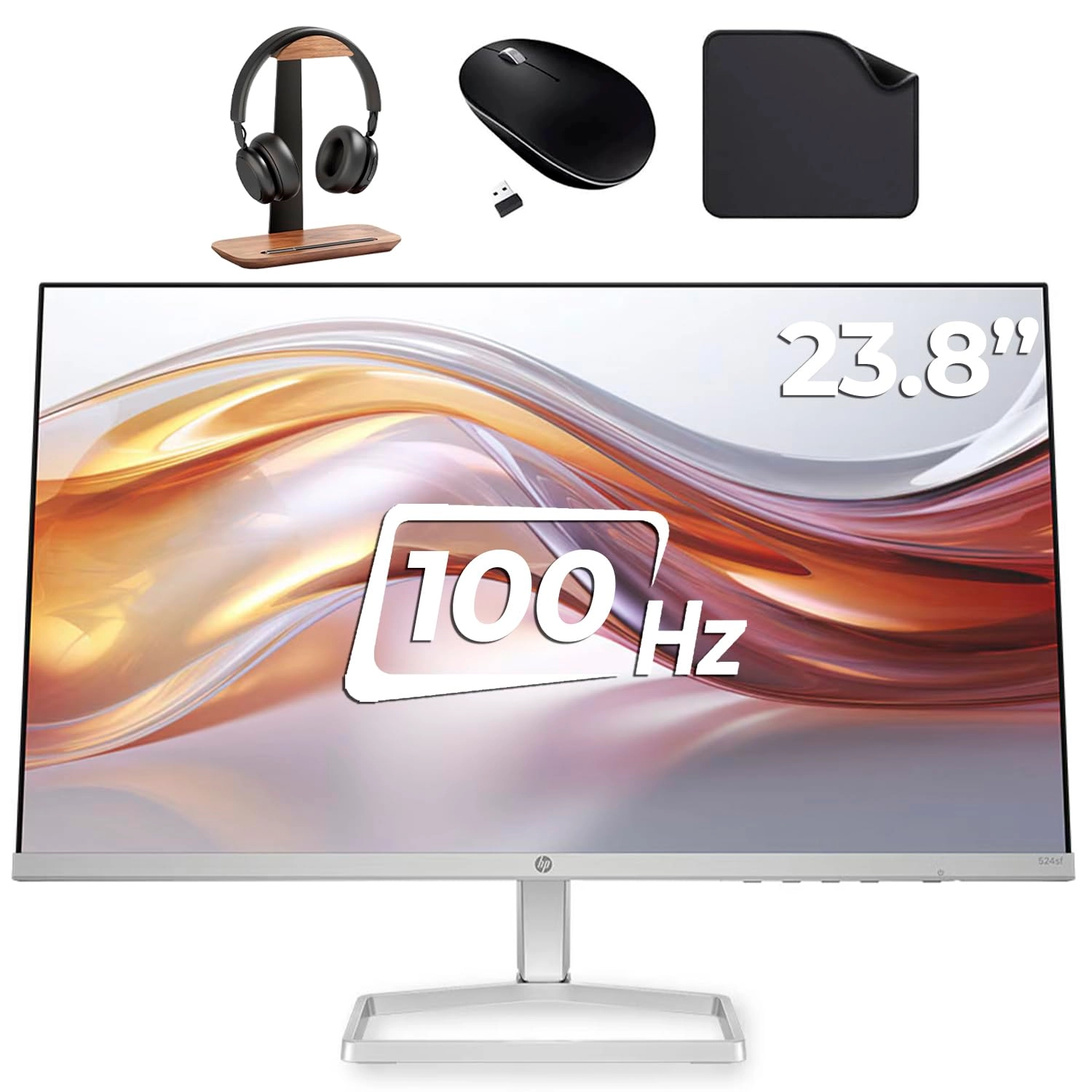 HP S5 524SF - 23.8 Inches 1920 x 1080 Pixels Bundle