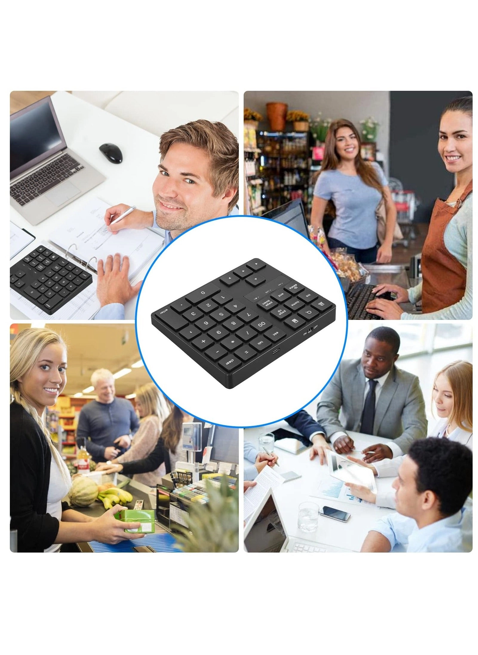 Wireless Number Pad - 2.4G 35 Keys 250 milliAmpere * hour