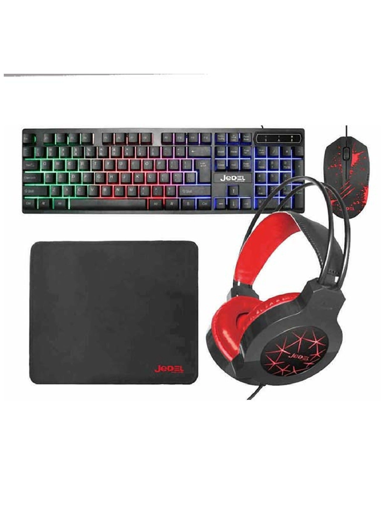 Keyboard + Mouse + Headphone + Mouse Pad - English/Arabic Wired