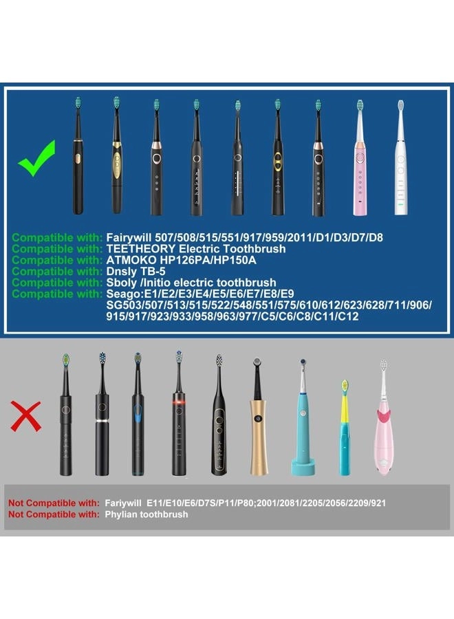 Toothbrush Replacement Heads - 5 Pack Compatible with FW-507/508/551/515/917/959/2011, FW-D1/D3/D7/D8