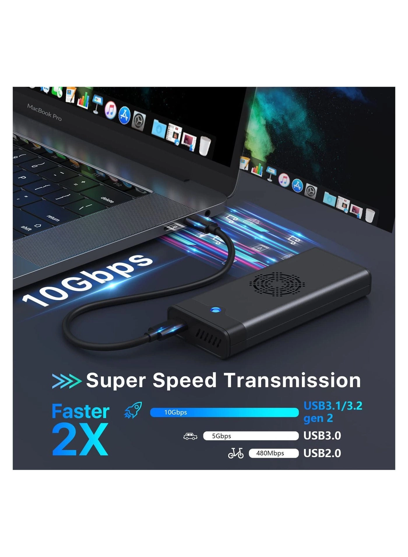 M.2 NVME SATA SSD Enclosure Adapter Reader