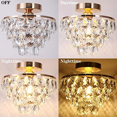 Mini Small Crystal Ceiling Lamp - Dimmable