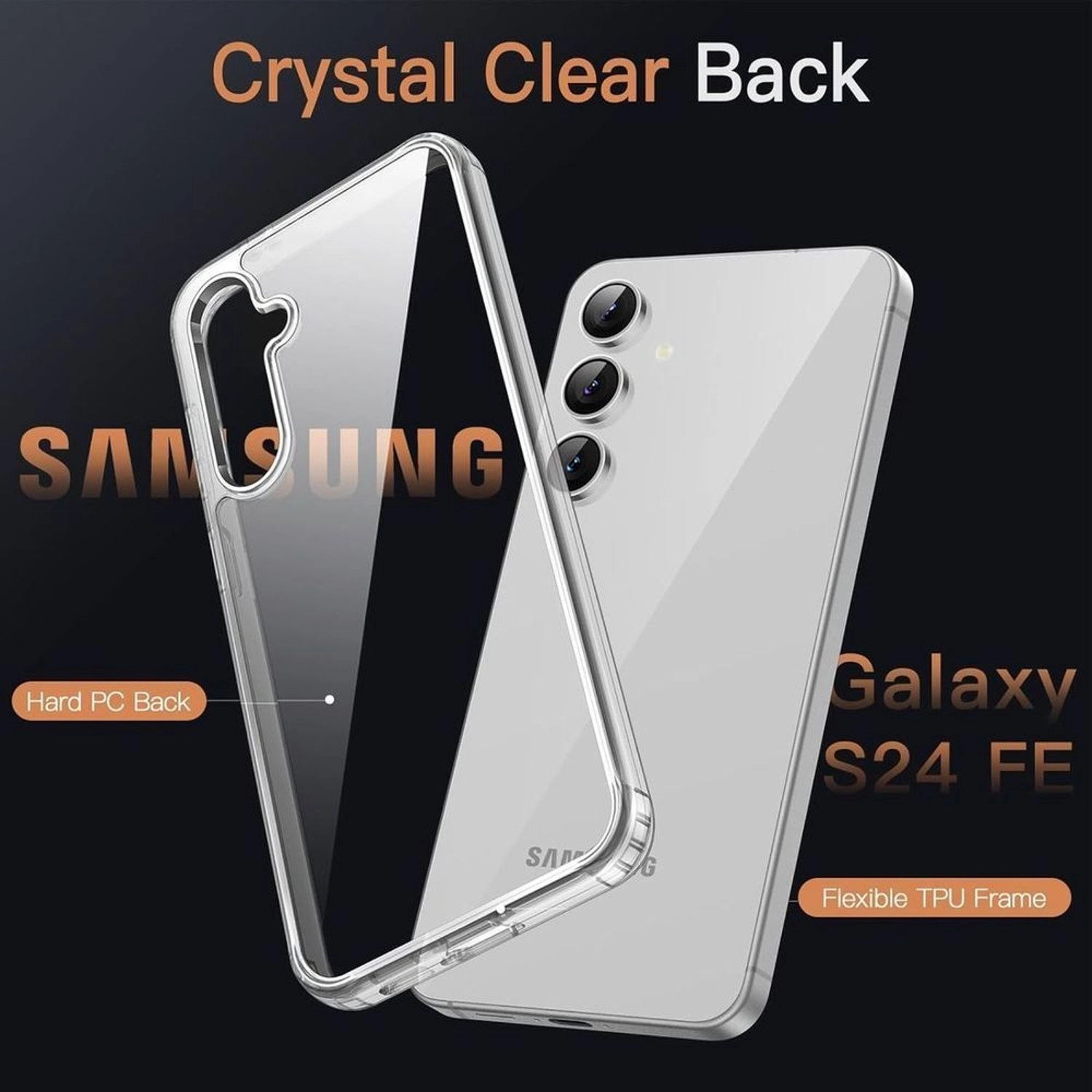 Lucid Phone Case - Clear + Screen Protector for Samsung S24 FE