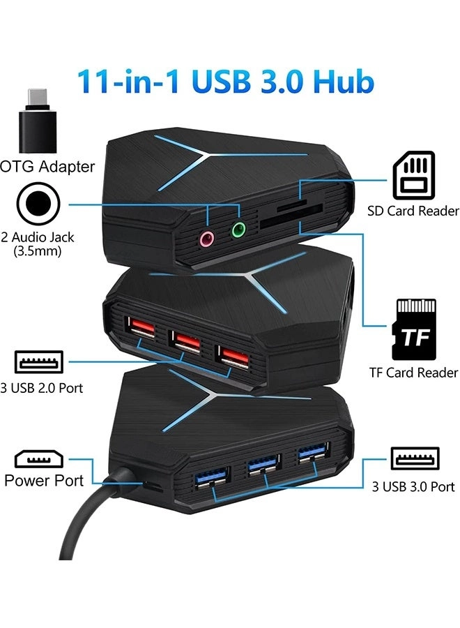 10-Port USB Hub - USB 3.0/2.0 USB C