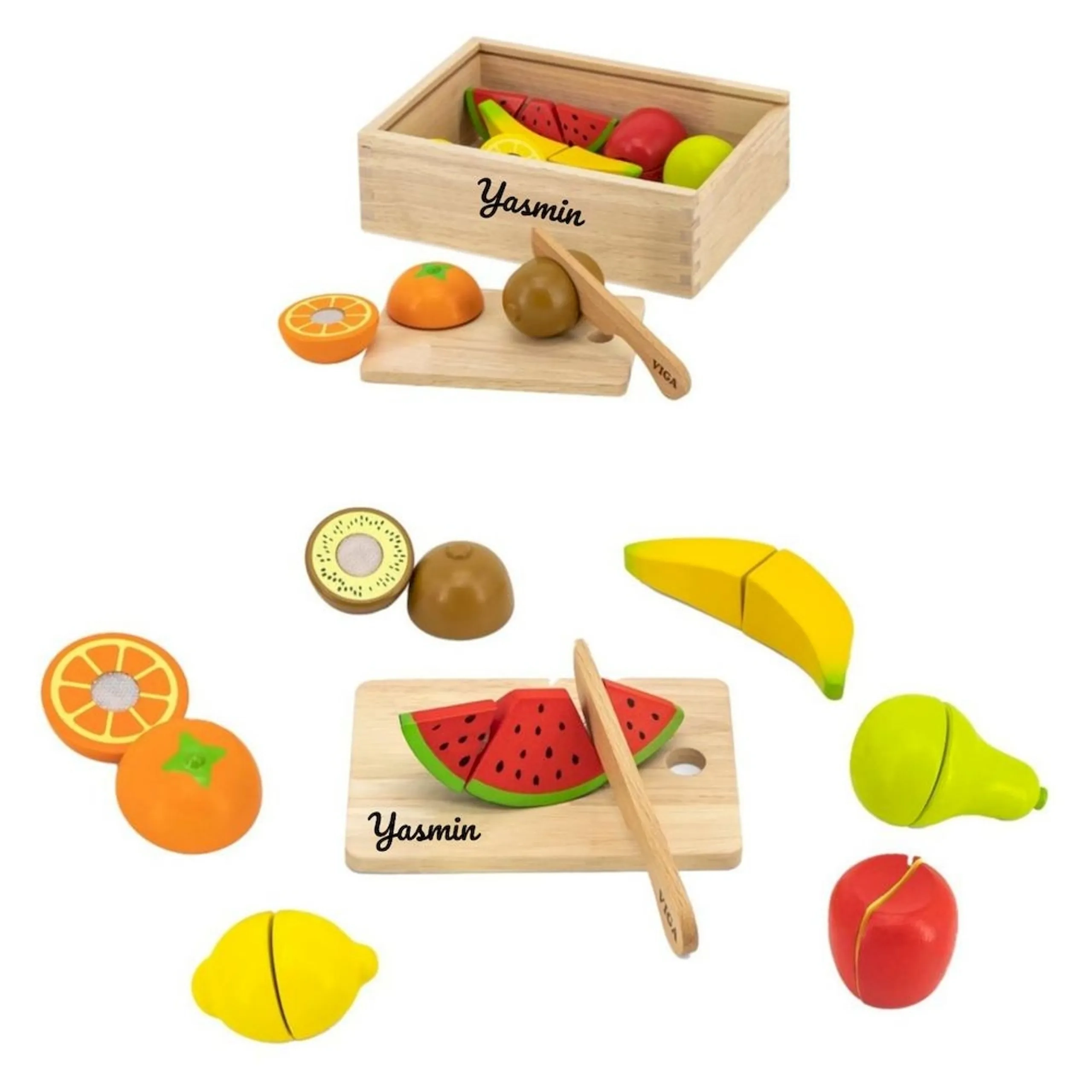 VIGA Wooden Cutting Fruit Set - 13 pcs (PCG-44539)