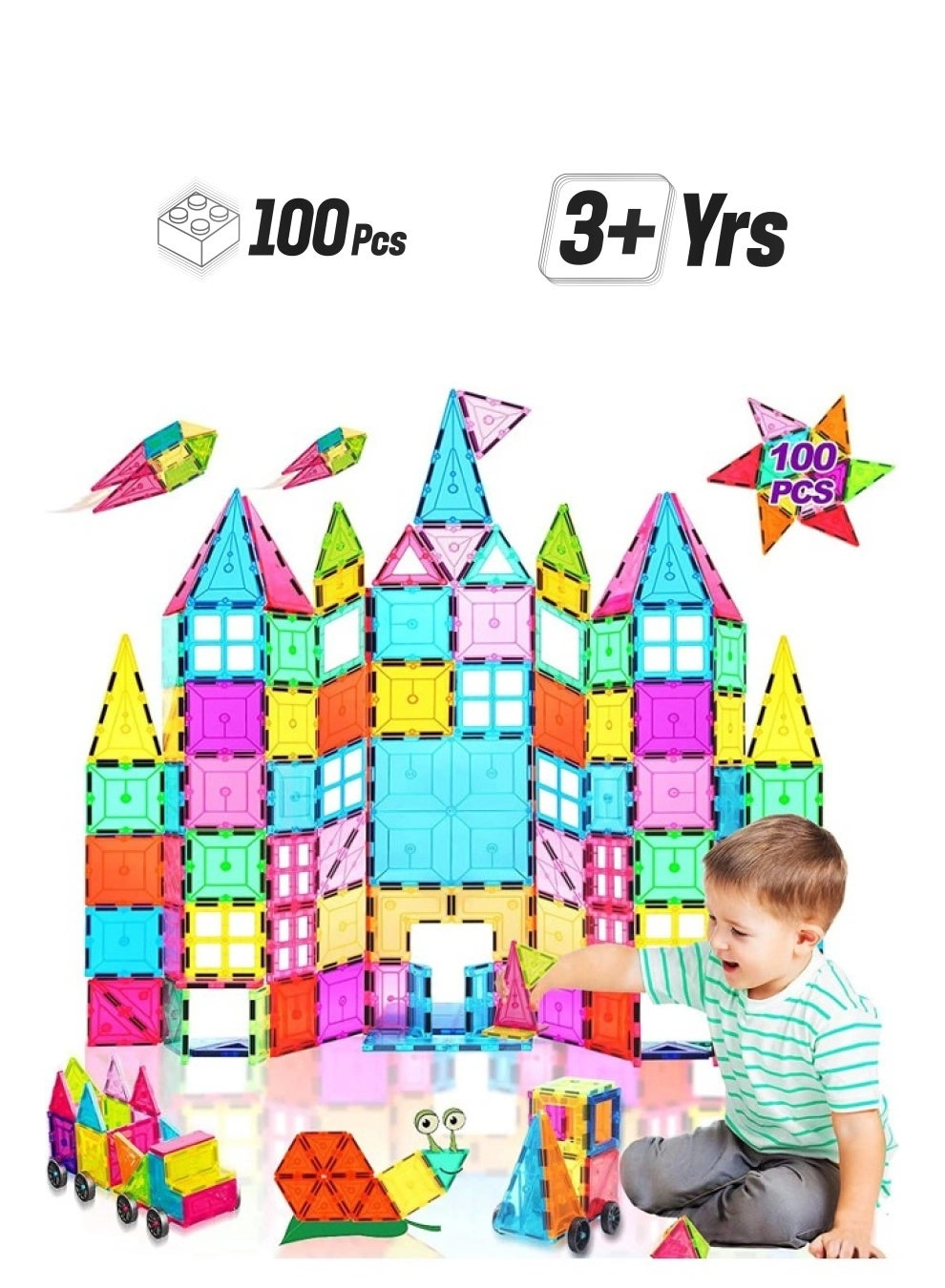 Cordova Magnetic Tiles - Construction 100 pcs