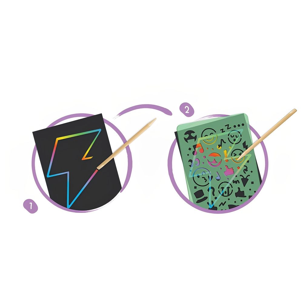 Oodles of Doodles Scratching Arts And Craft Set - 26pcs two wooden styluses