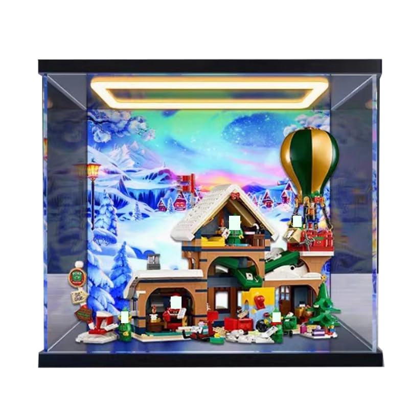 HCAEIOFJ Clear Acrylic Display Case - 15.74x9.84x13.38in. Background+top Light