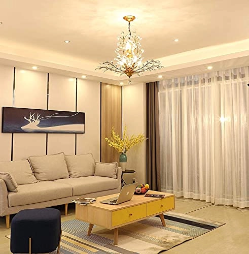 Crystal Chandelier - 8 Lights Gold