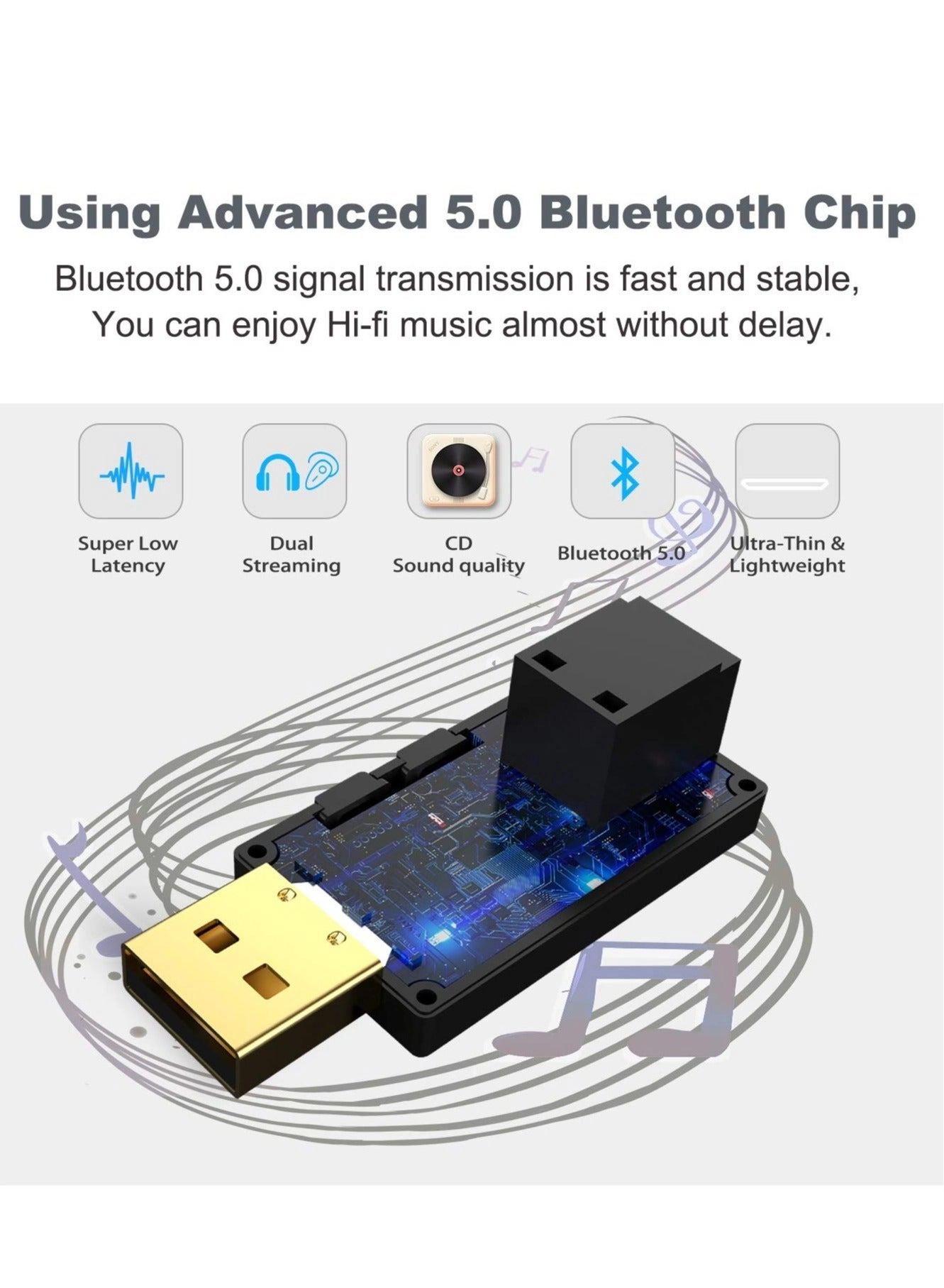 Bluetooth 5.0 Transmitter Receiver 3 in 1 Adapter 5.0