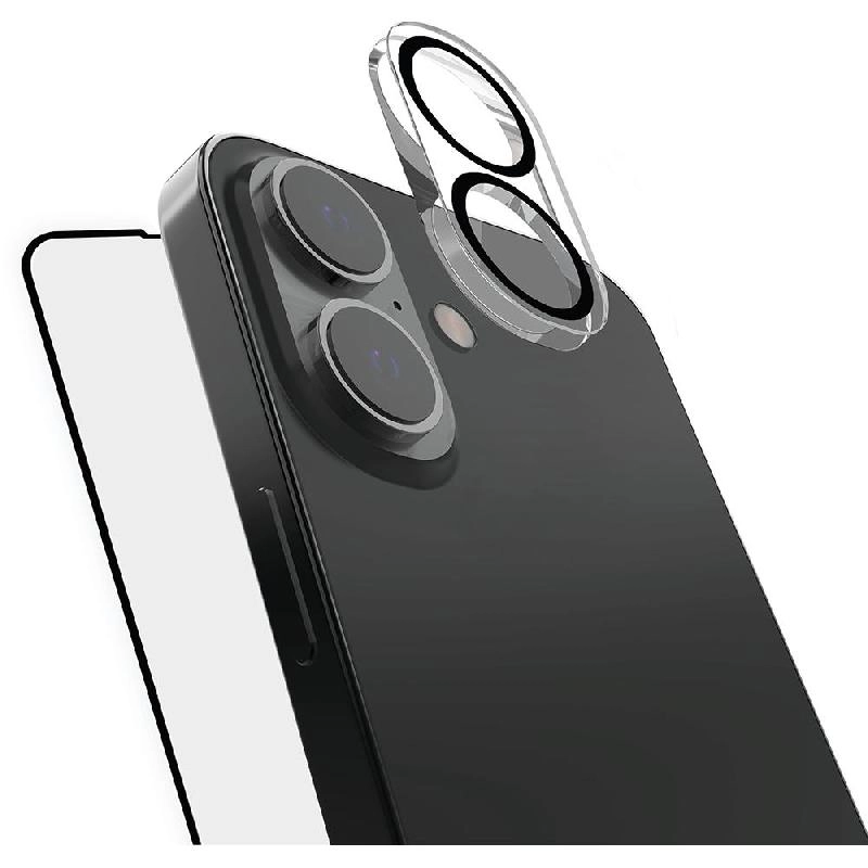 Raptic Clear Tempered Glass Screen Protector + Camera Lens Protector for iPhone 16 Pro