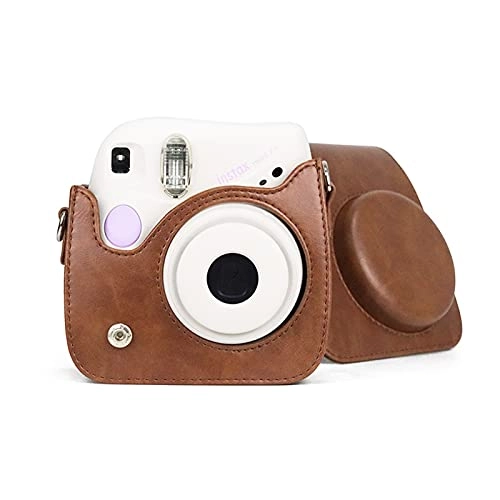 Transparent Crystal Camera Case - for Fujifilm Instax Mini 7+ + Adjustable Shoulder Strap + Stickers + Film Pocket Pictures Holder