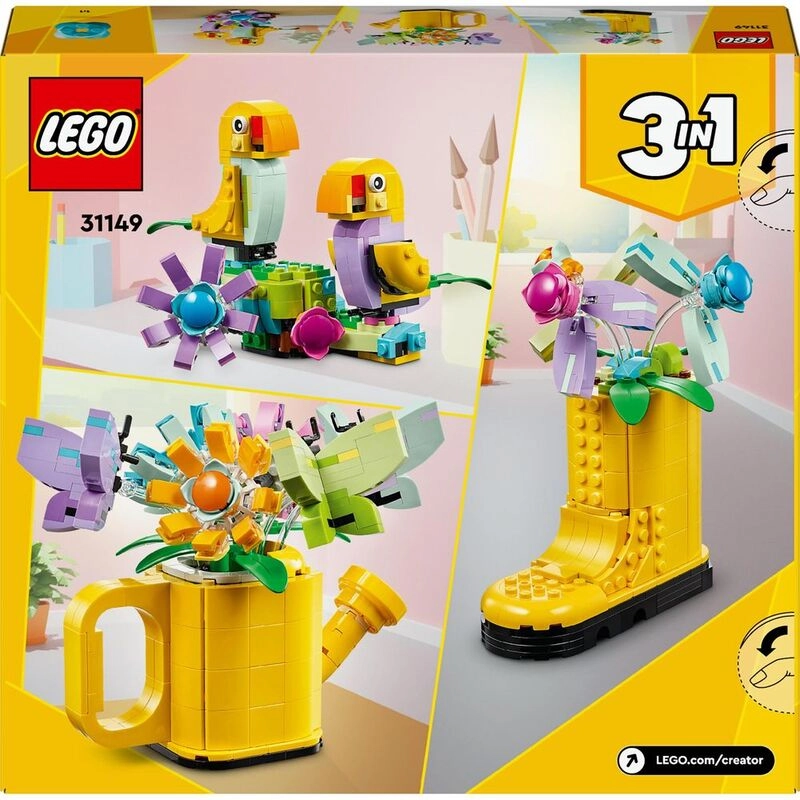 Flowers in Watering Can (31149) - Yellow