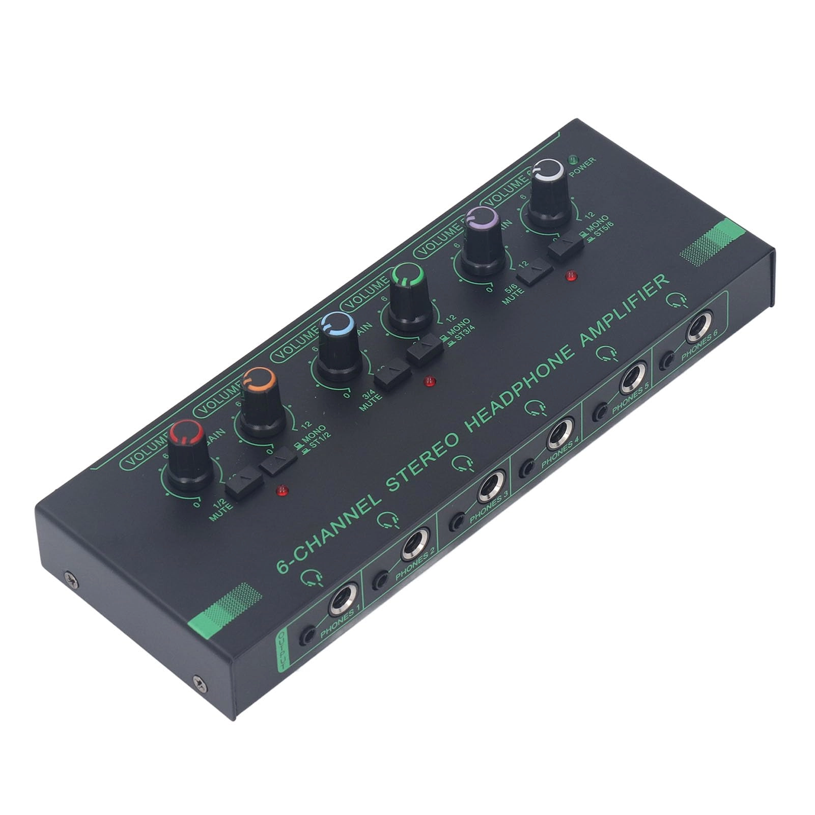 Jectse 6 Channel Headphone Amplifier - 12 Output Jacks Type C Connector